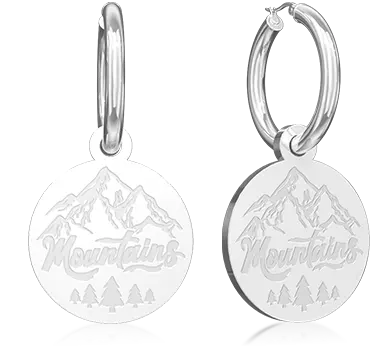 Laser engraving mountain earring Laser engraving mountain earring