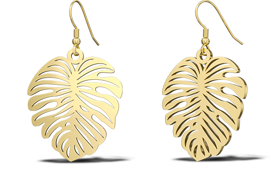 custom cutout leaf earring