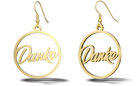 custom cutout name earring