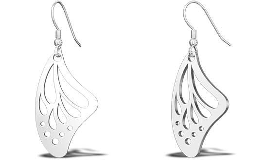 custom cutout shape earring