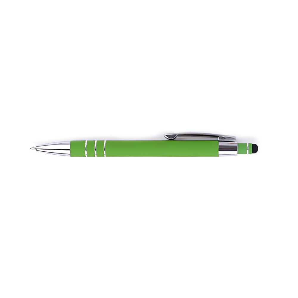 Custom Soft Touch Metal Pen with Stylus-Green