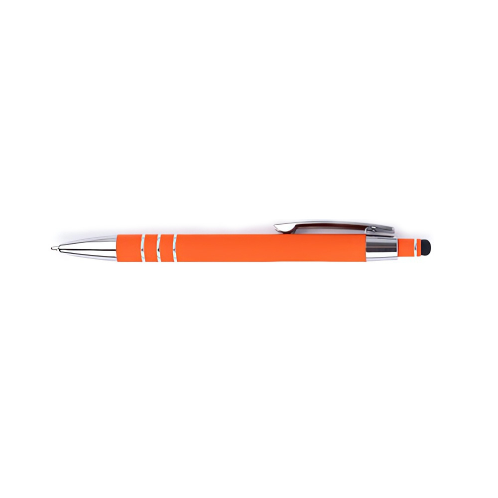 Custom Soft Touch Metal Pen with Stylus-Orange