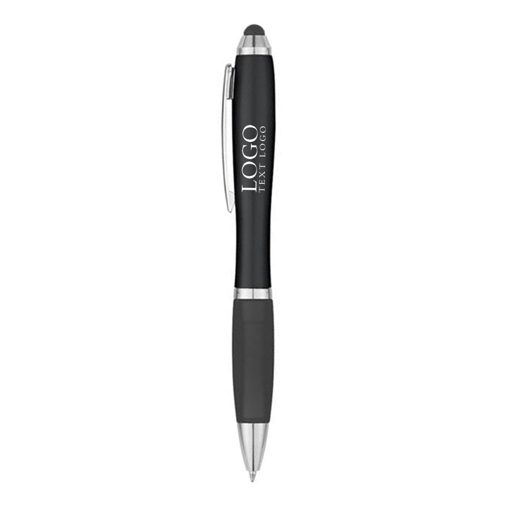 Promotional Satin Stylus Twist Pen Black With Logo