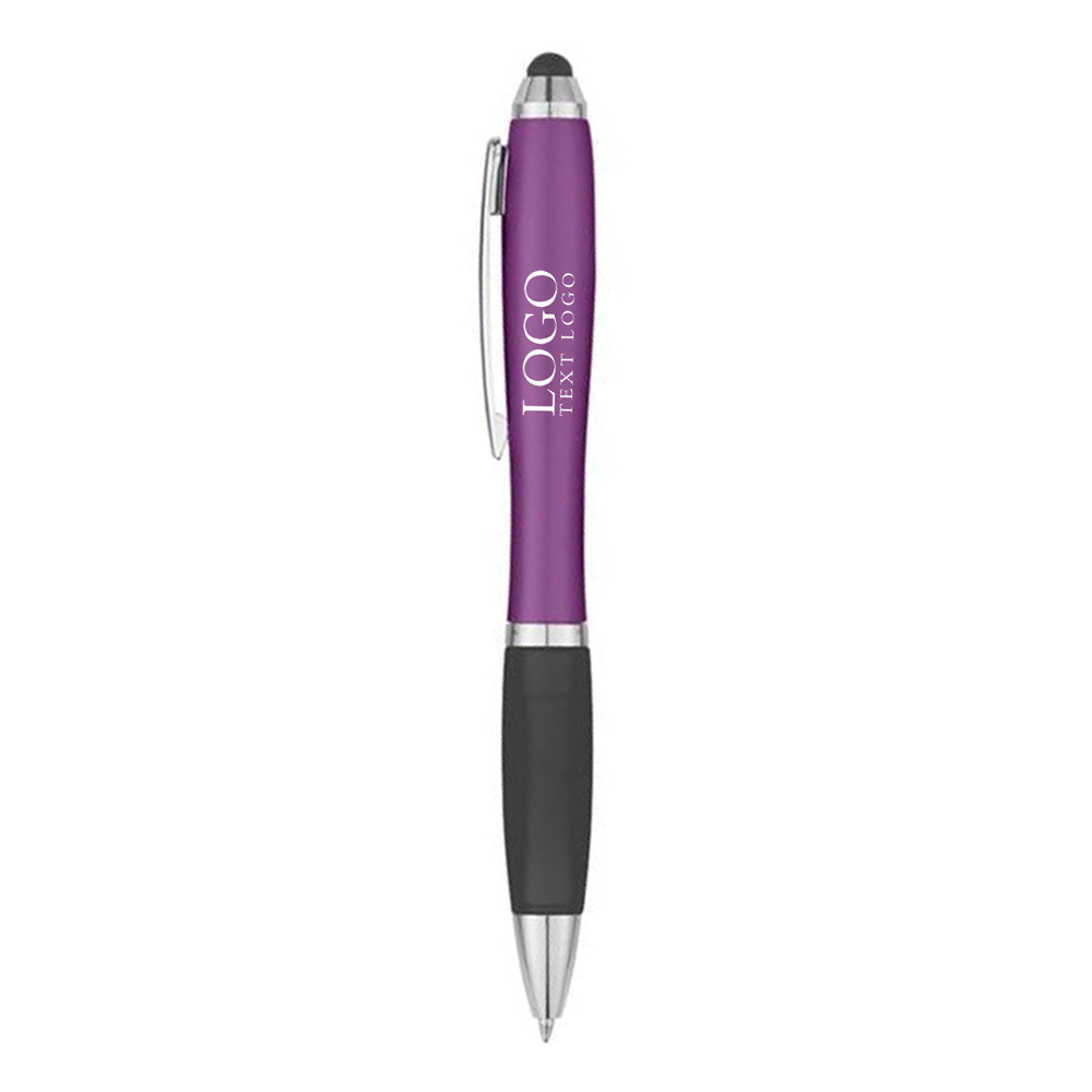 Promotional Satin Stylus Twist Pen Purple With Logo