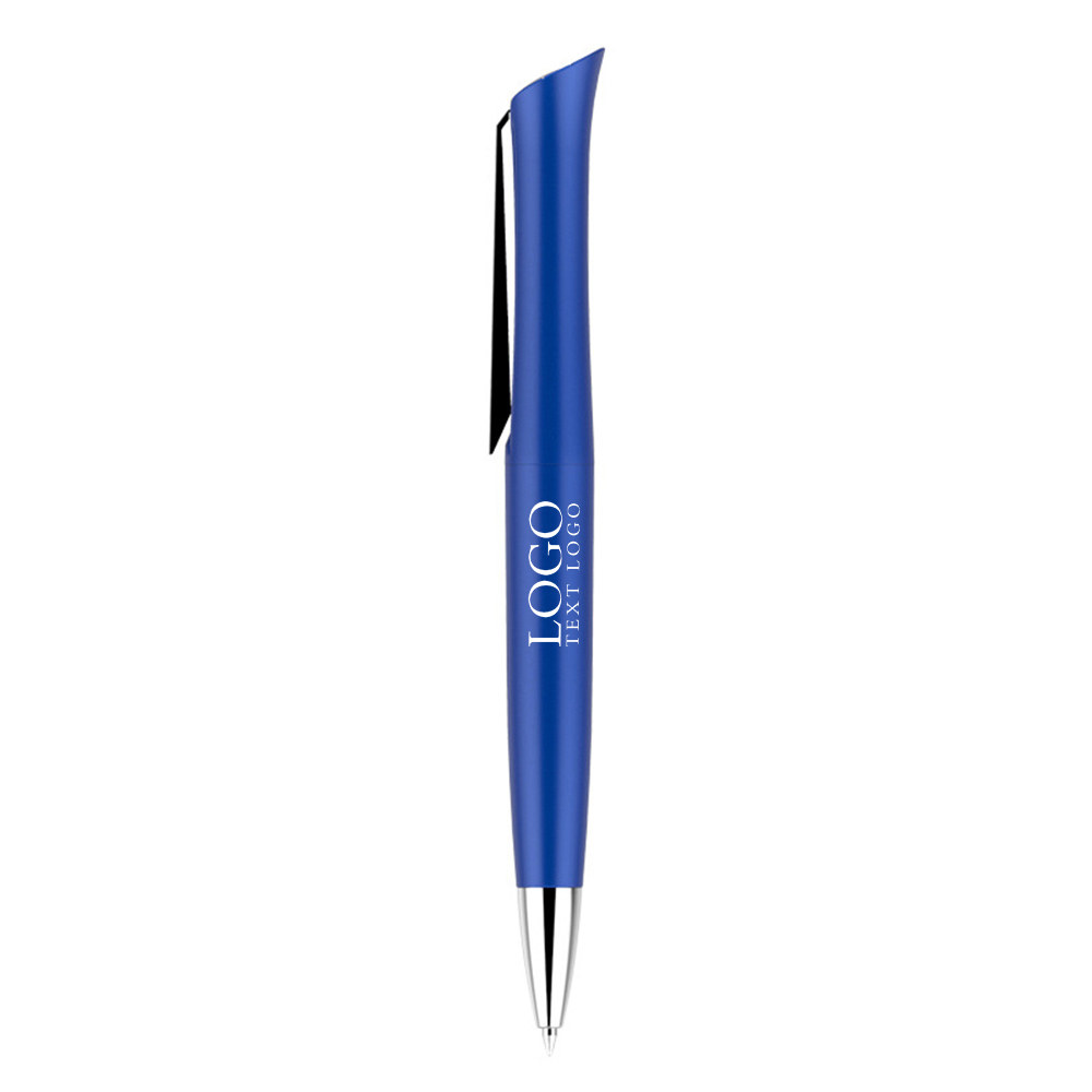 Retractable Rotate Ballpoint Pens Blue With Logo