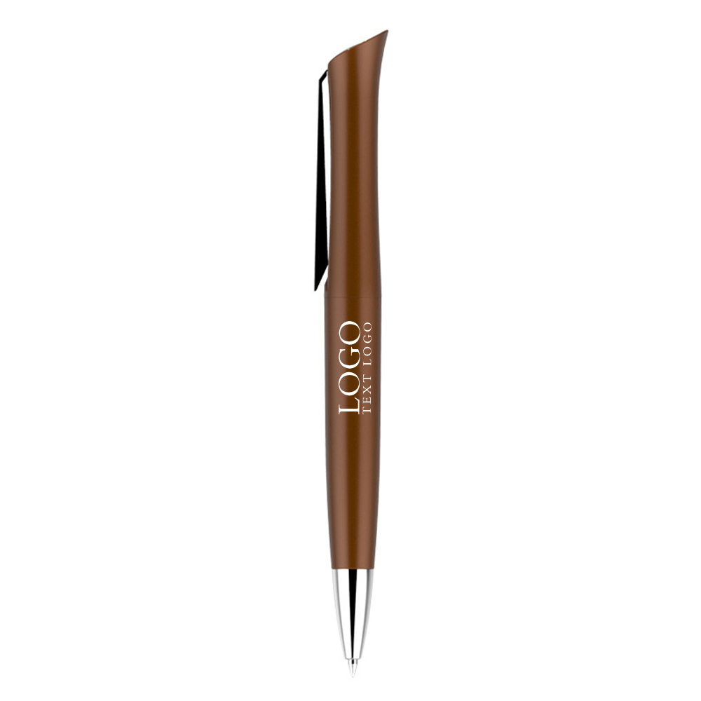 Retractable Rotate Ballpoint Pens Brown With Logo