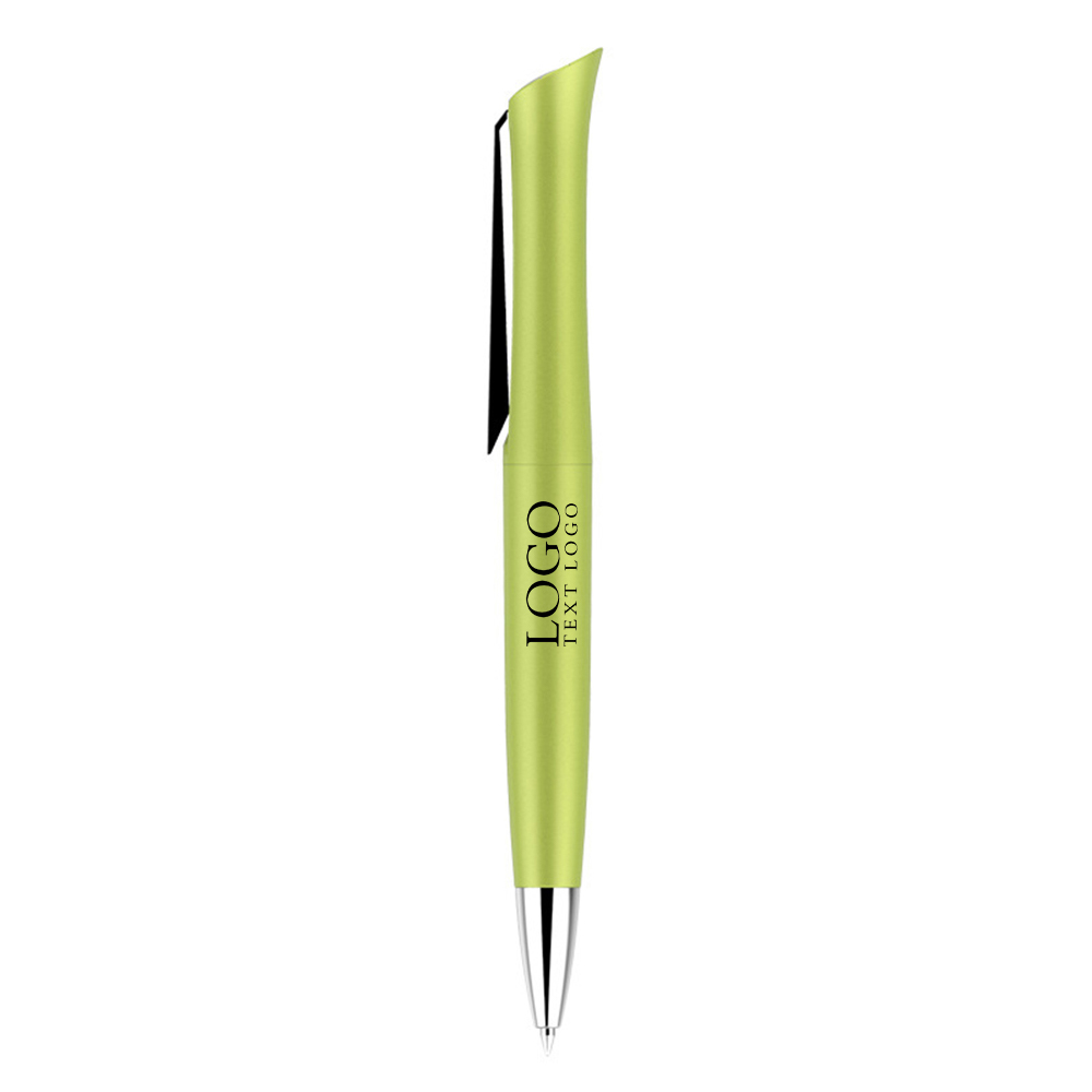 Retractable Rotate Ballpoint Pens Green With Logo
