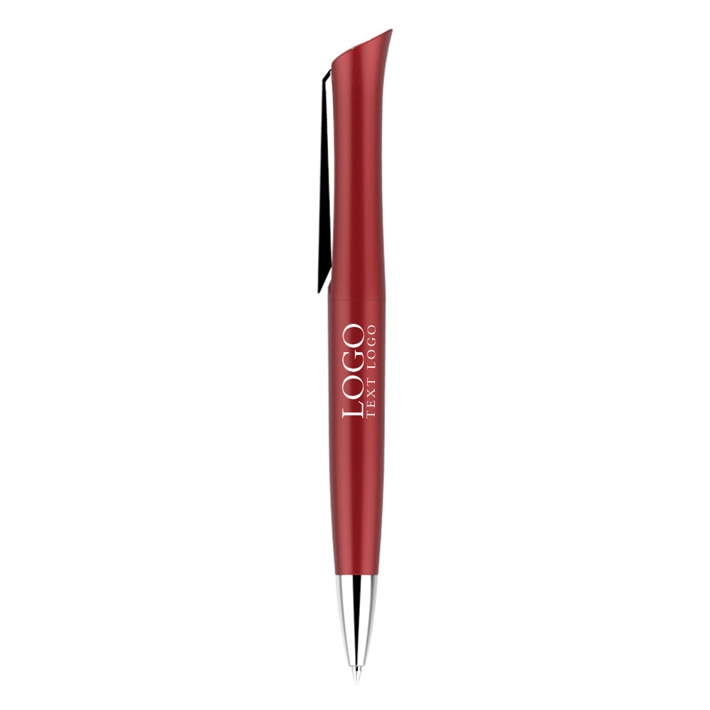 Retractable Rotate Ballpoint Pens Red With Logo