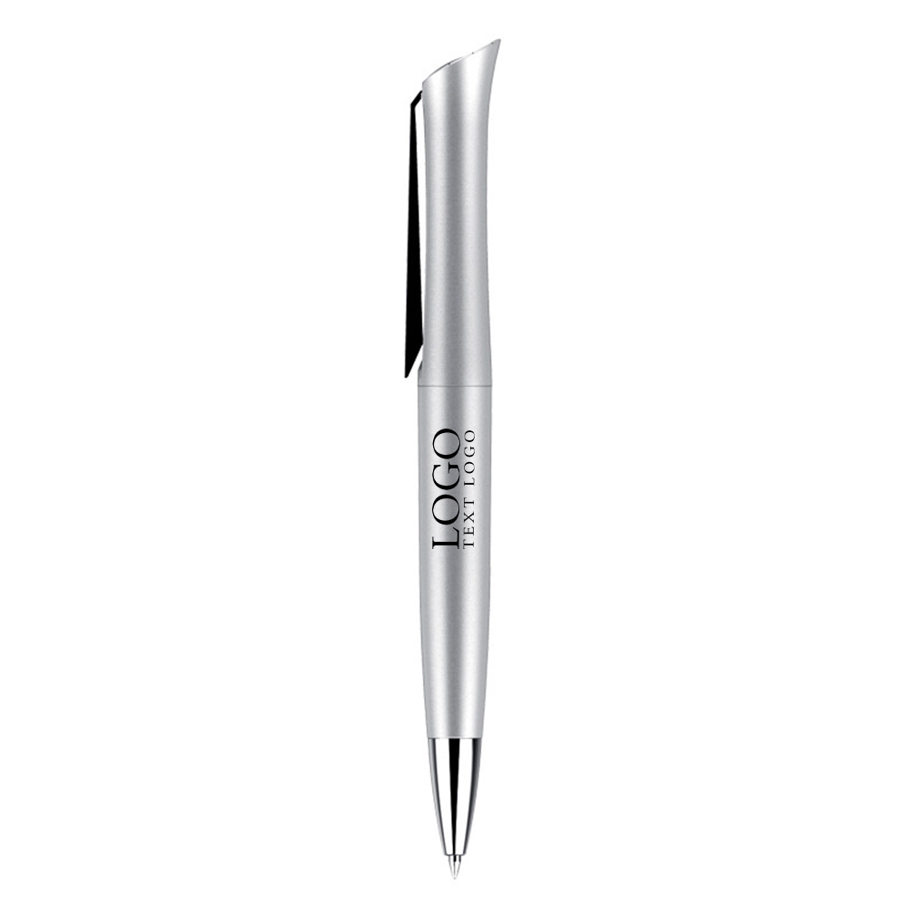 Retractable Rotate Ballpoint Pens Silver With Logo