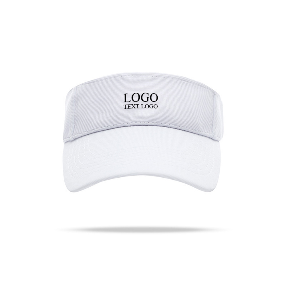 Classic Colorful Visor Hat White with Logo