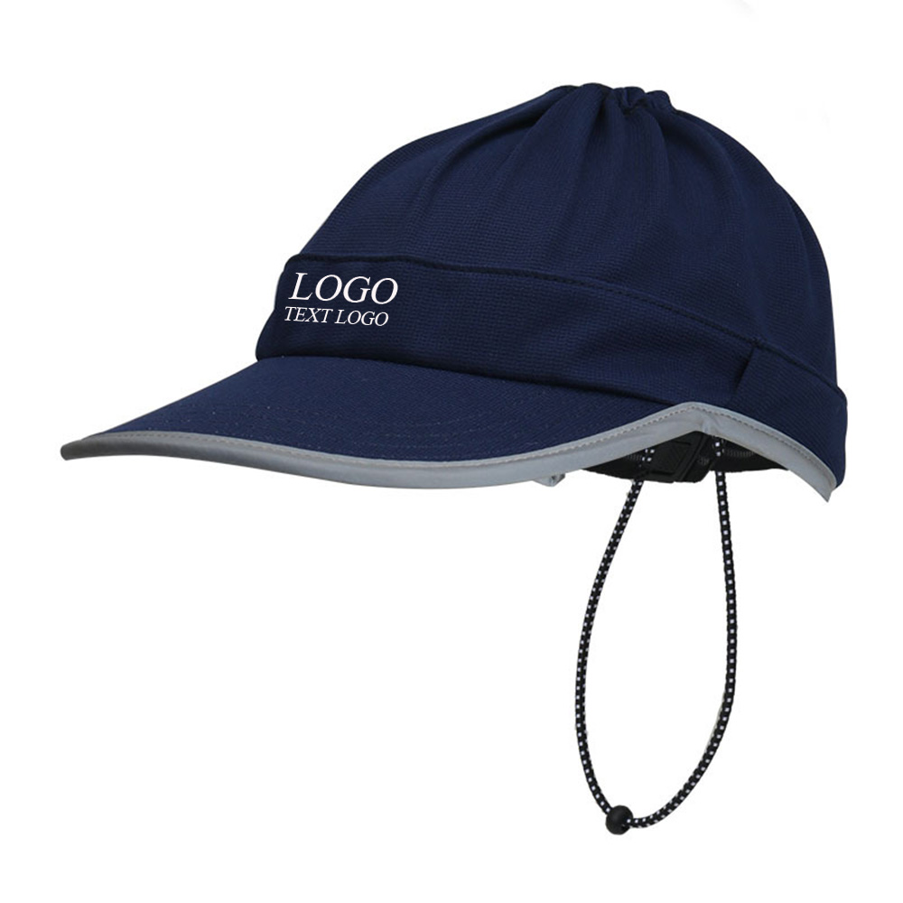 Cyclist Reflective Visor Hat Dark Blue with Logo