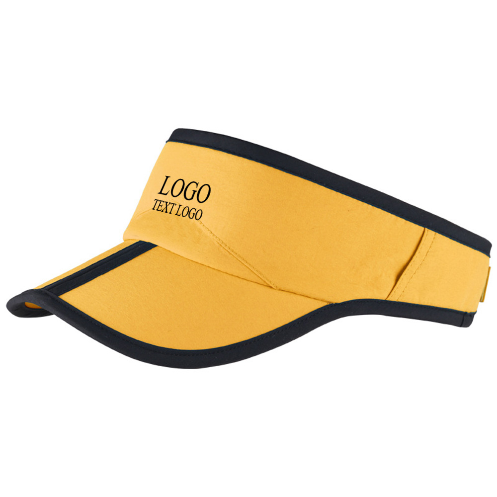 Foldable Running Visor Hat Yellow with Logo