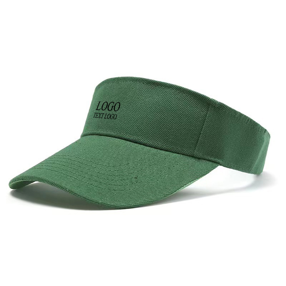 Open Top Visor Hat Green with Logo