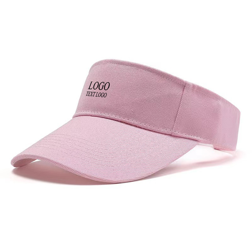 Open Top Visor Hat Light Pink with Logo
