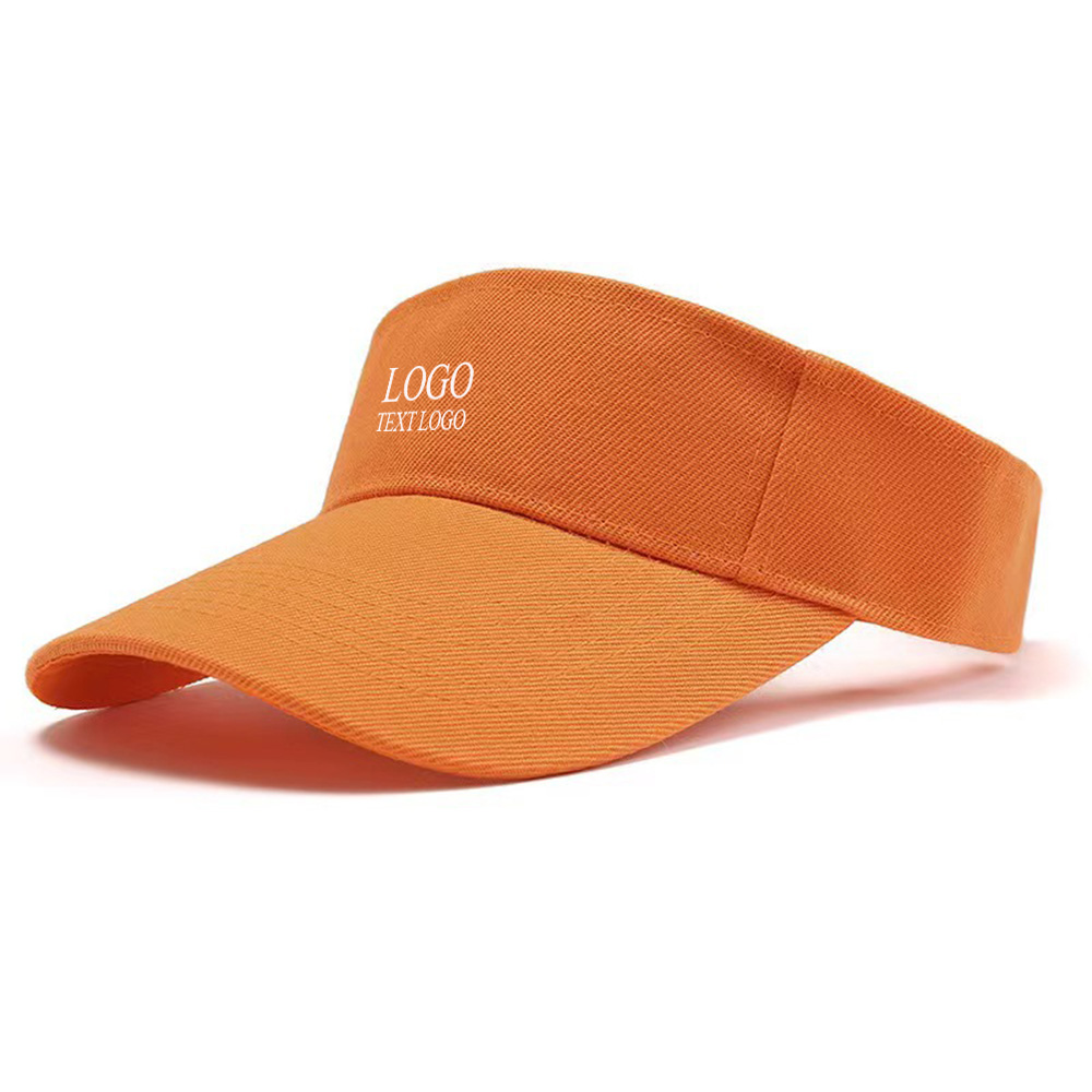 Open Top Visor Hat Orange with Logo