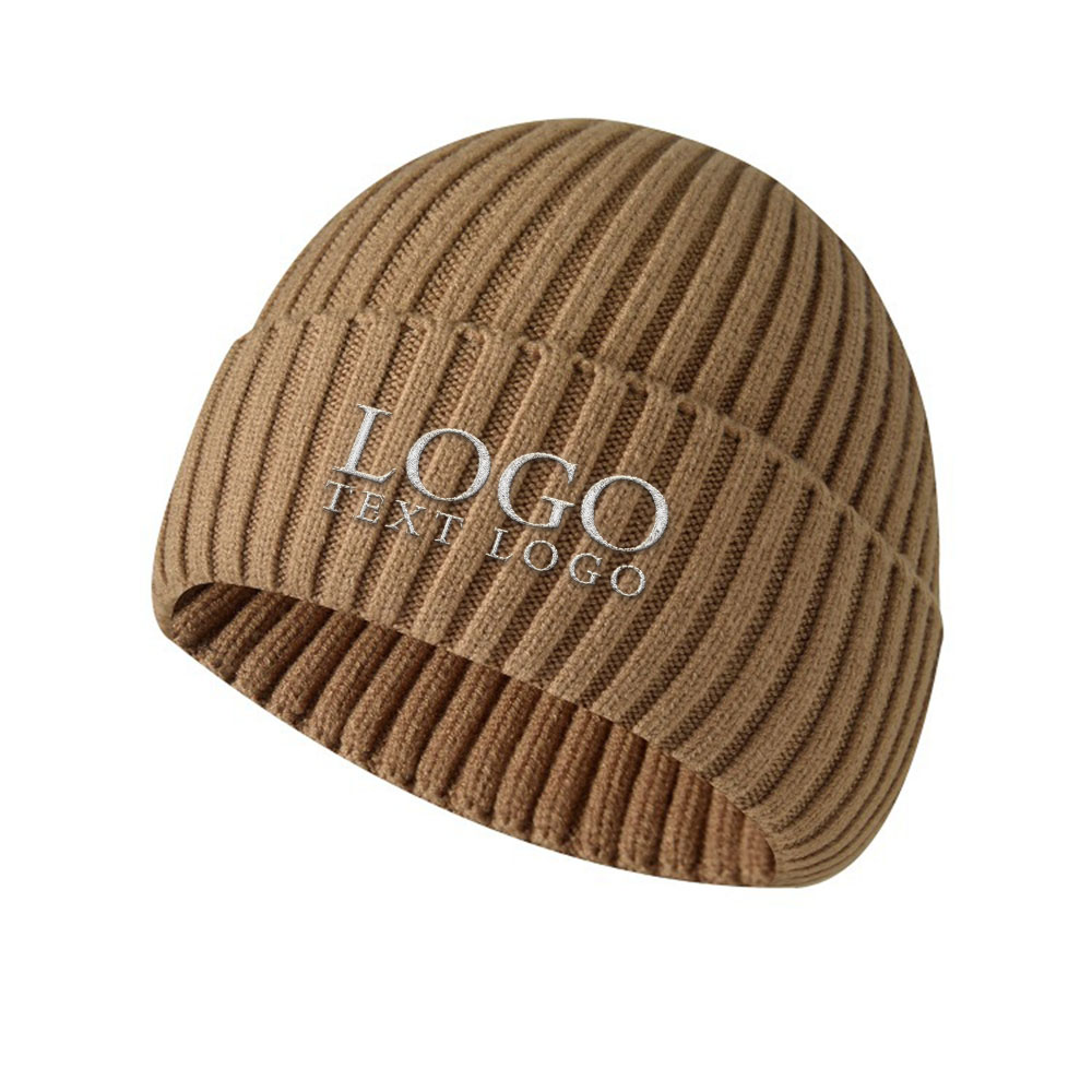Classic Knit Beanie Hats Brown