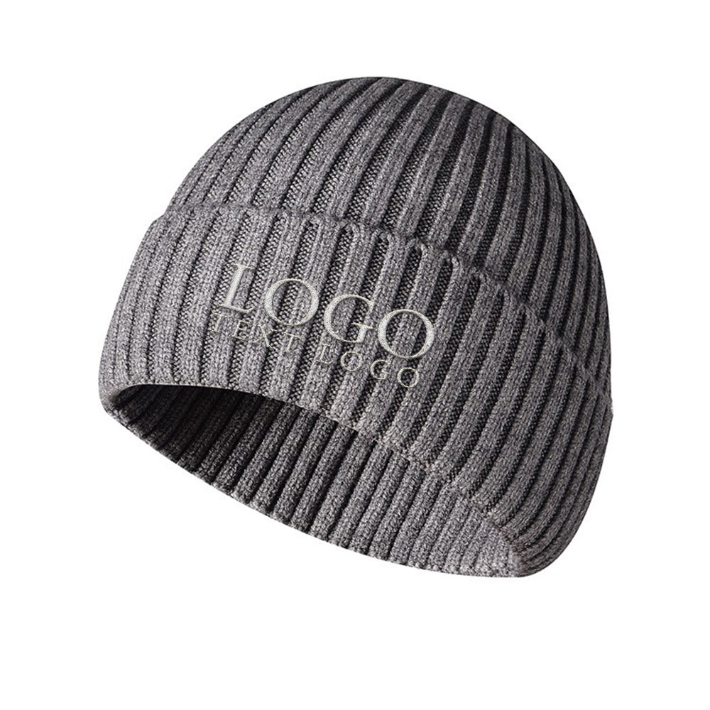 Classic Knit Beanie Hats Gray