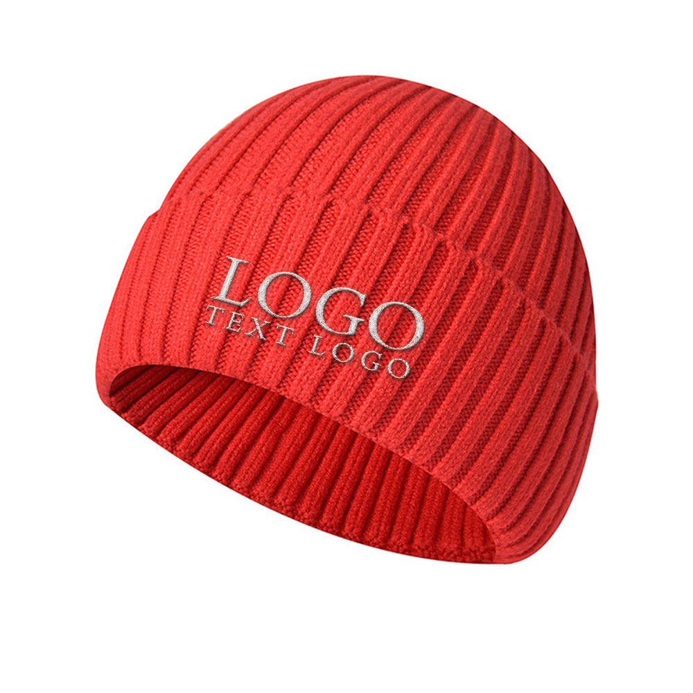 Classic Knit Beanie Hats Red