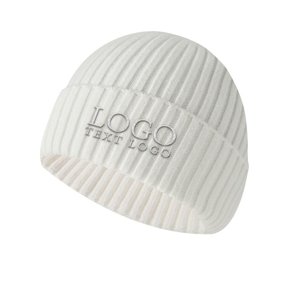 Classic Knit Beanie Hats White