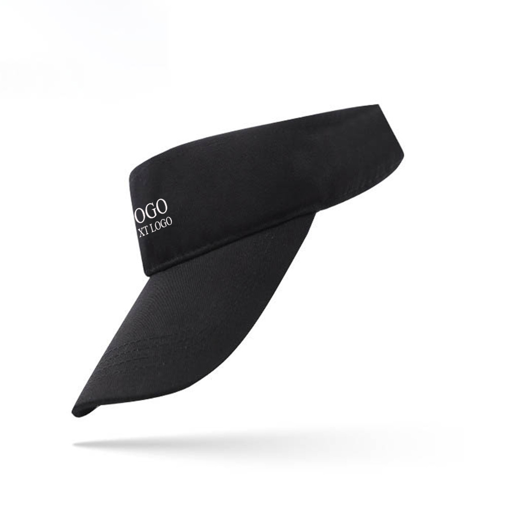Custom Cotton Visor Hat Black with Logo