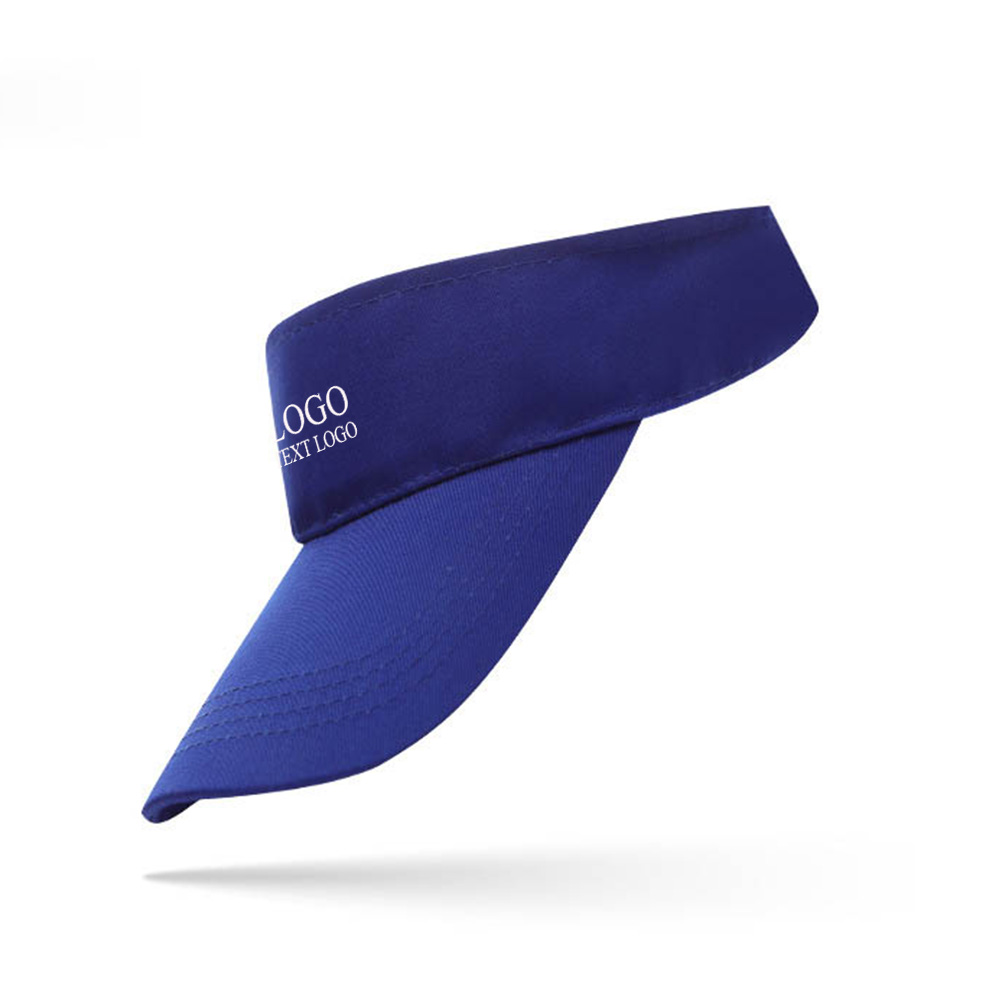 Custom Cotton Visor Hat Blue with Logo