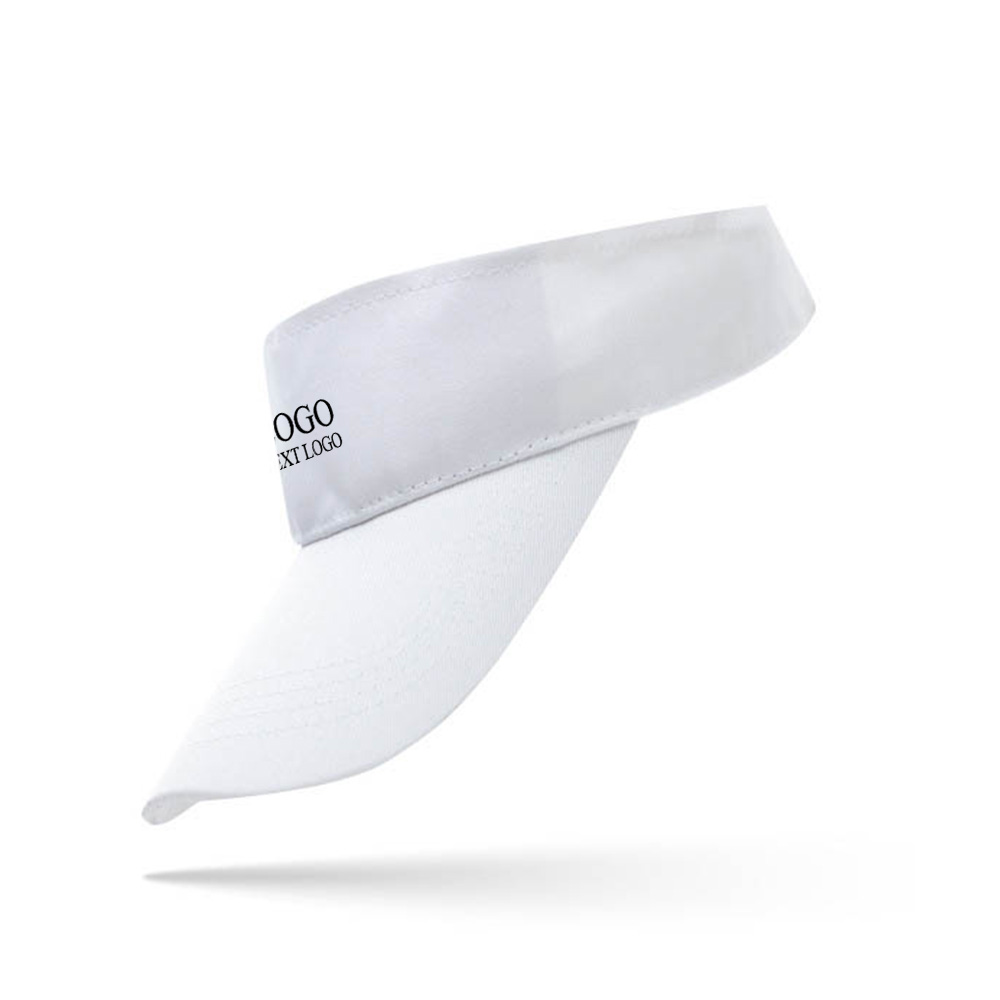 Custom Cotton Visor Hat White with Logo