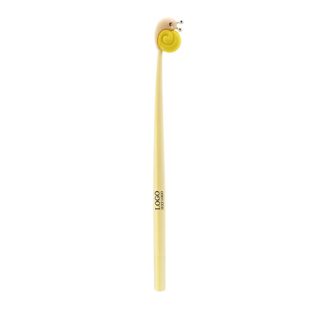 Stylos personnalisés personnalisés avec nom jaune clair avec logo