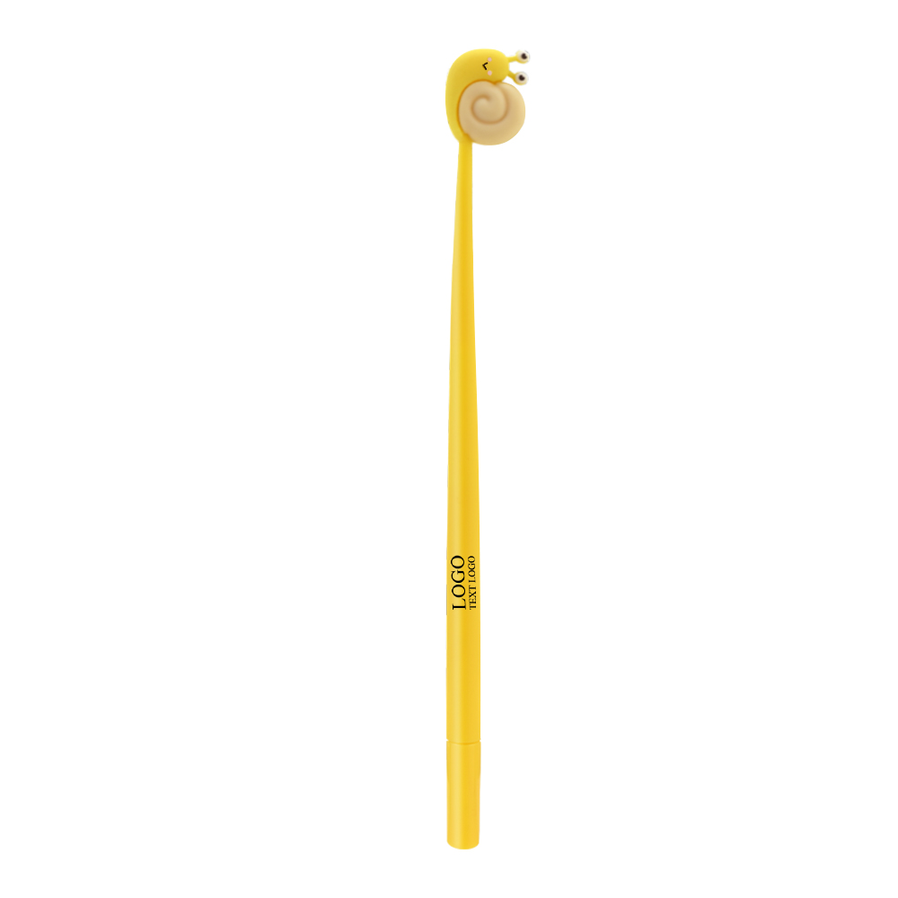 Stylos personnalisés personnalisés avec nom jaune avec logo