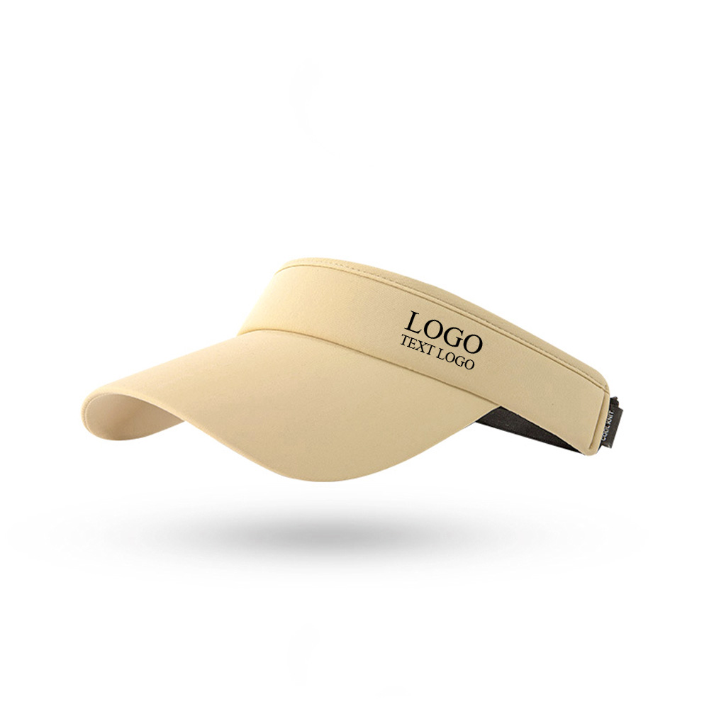 Nylon Tennis Visor Hat Khaki with Logo