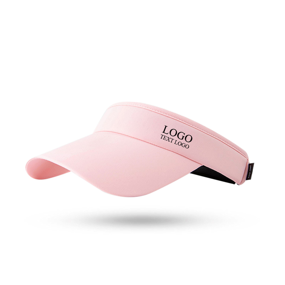 Nylon Tennis Visor Hat Pink with Logo
