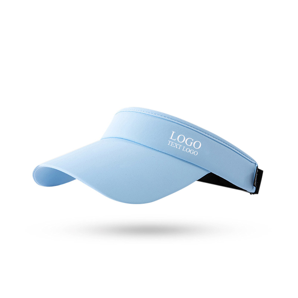 Nylon Tennis Visor Hat Sky Blue with Logo