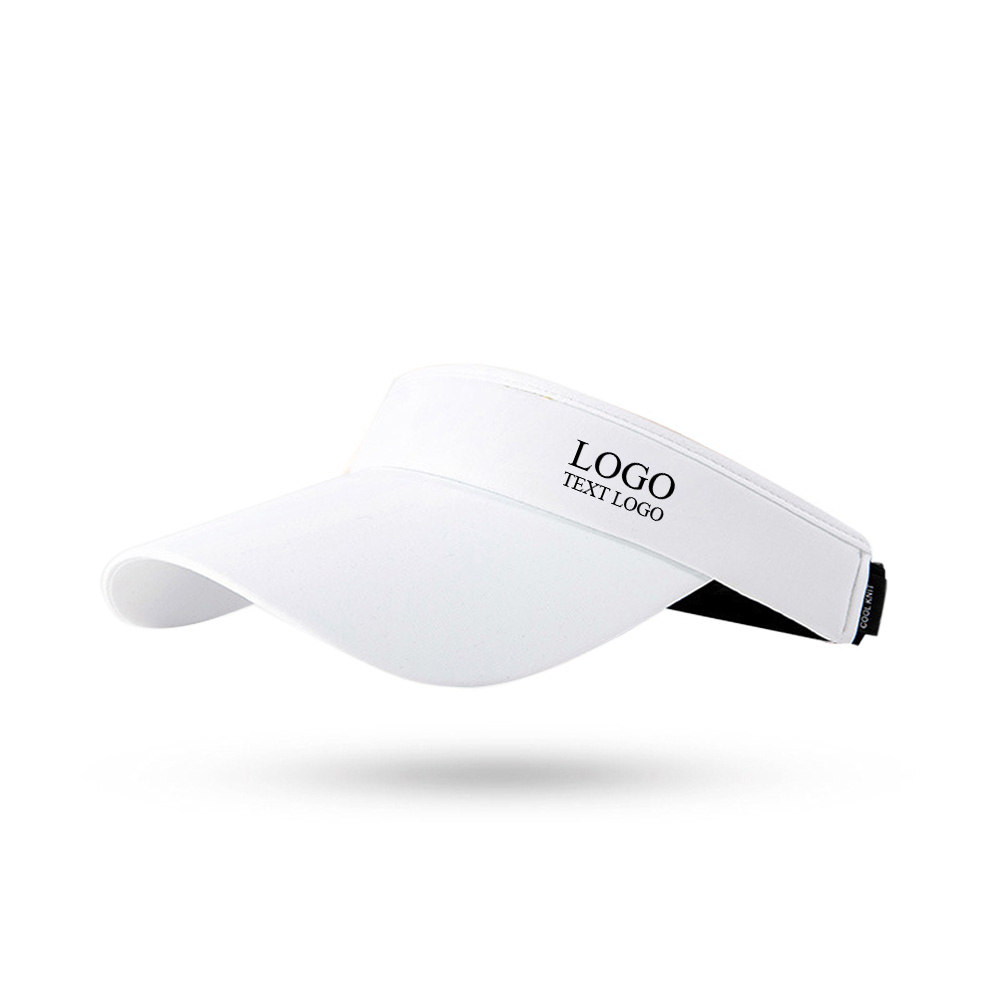 Nylon Tennis Visor Hat White with Logo