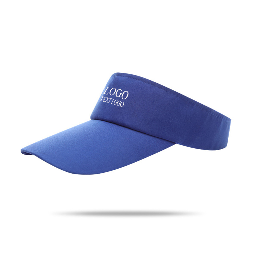 Polyester Custom Visor Hat Blue with Logo