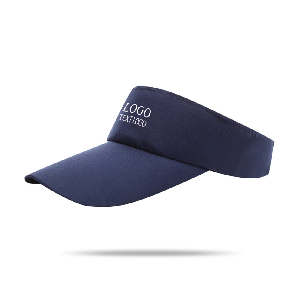 Polyester Custom Visor Hat Dark Blue with Logo