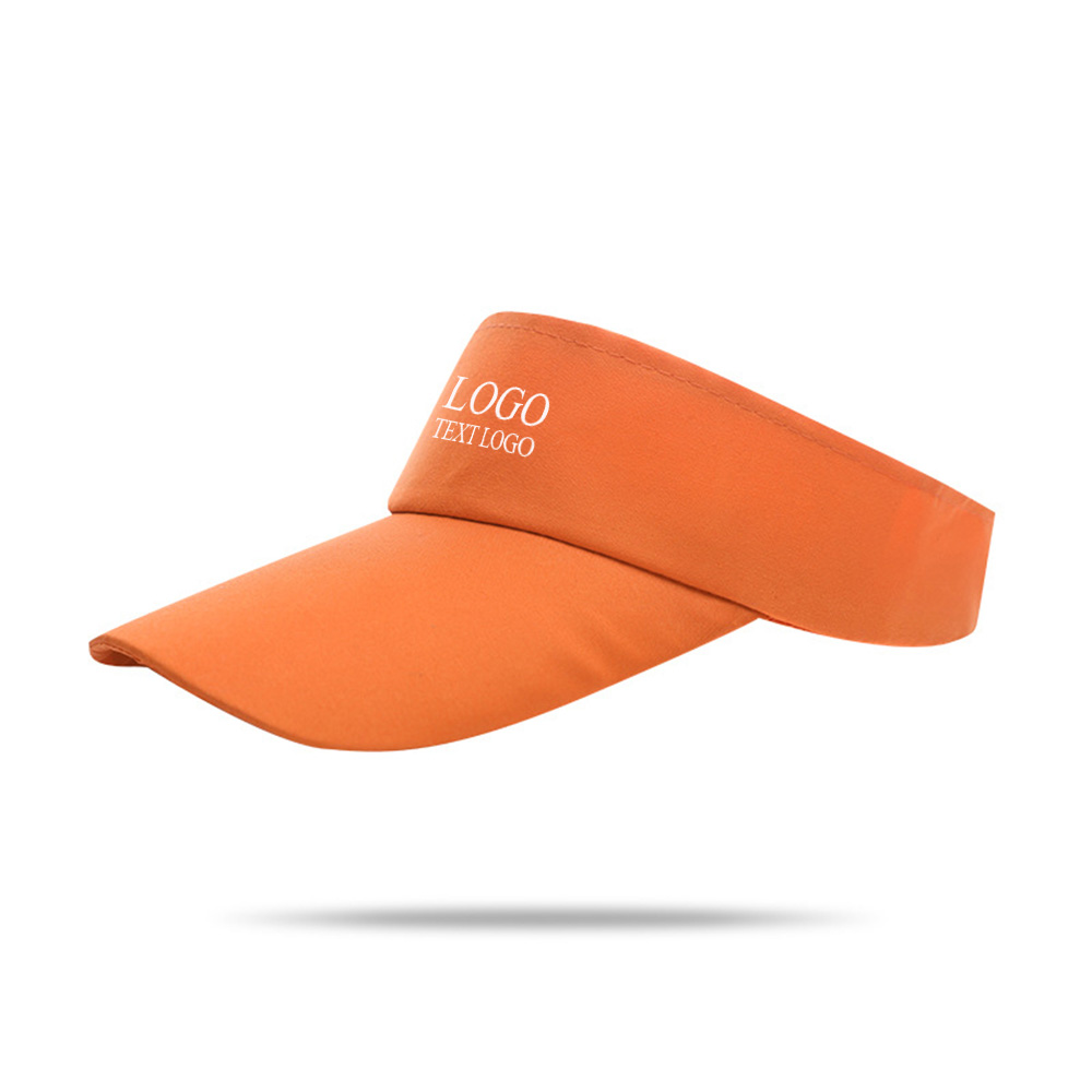 Polyester Custom Visor Hat Orange with Logo