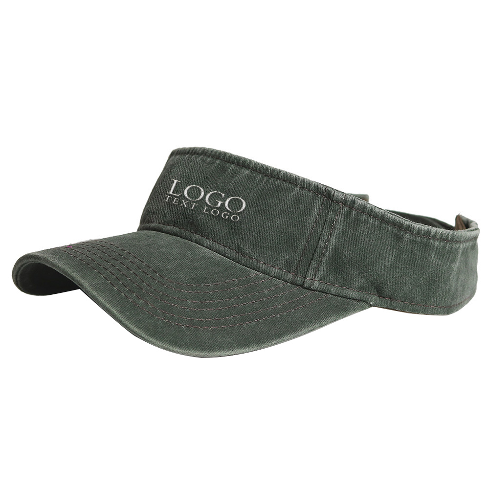 Washable Topless Visor Hat Green with Logo