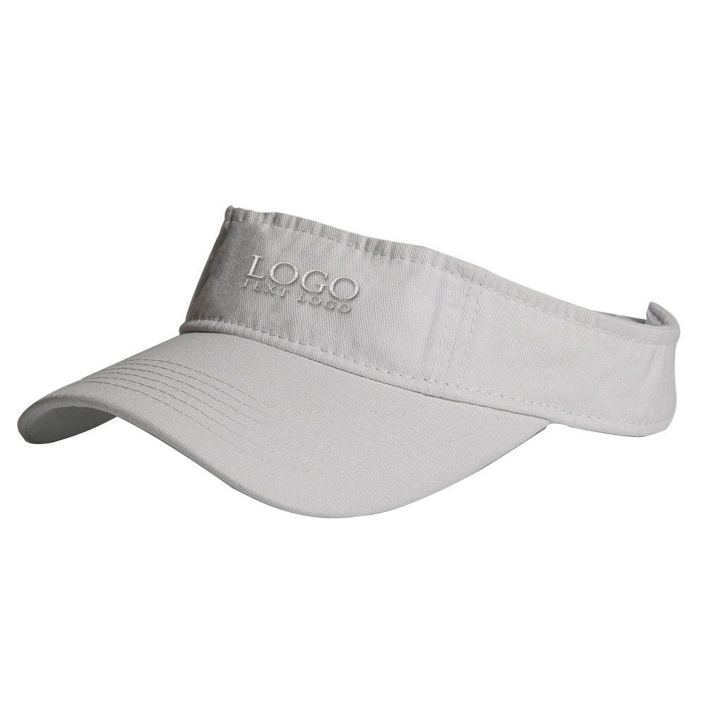 Washable Topless Visor Hat White with Logo