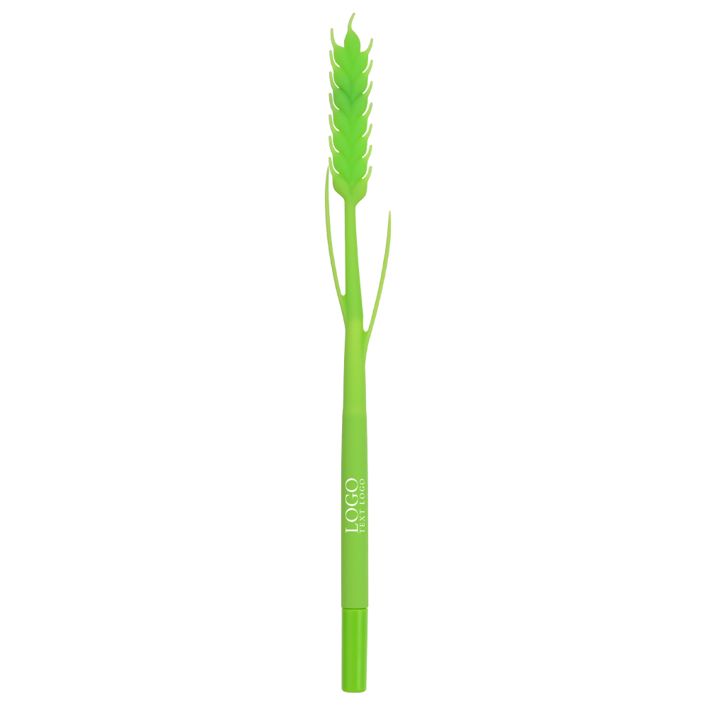 Custom Barley Flower Spike Gel Pen Green with logo