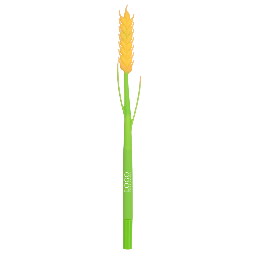Custom Barley Flower Spike Gel Pen Yellow with logo