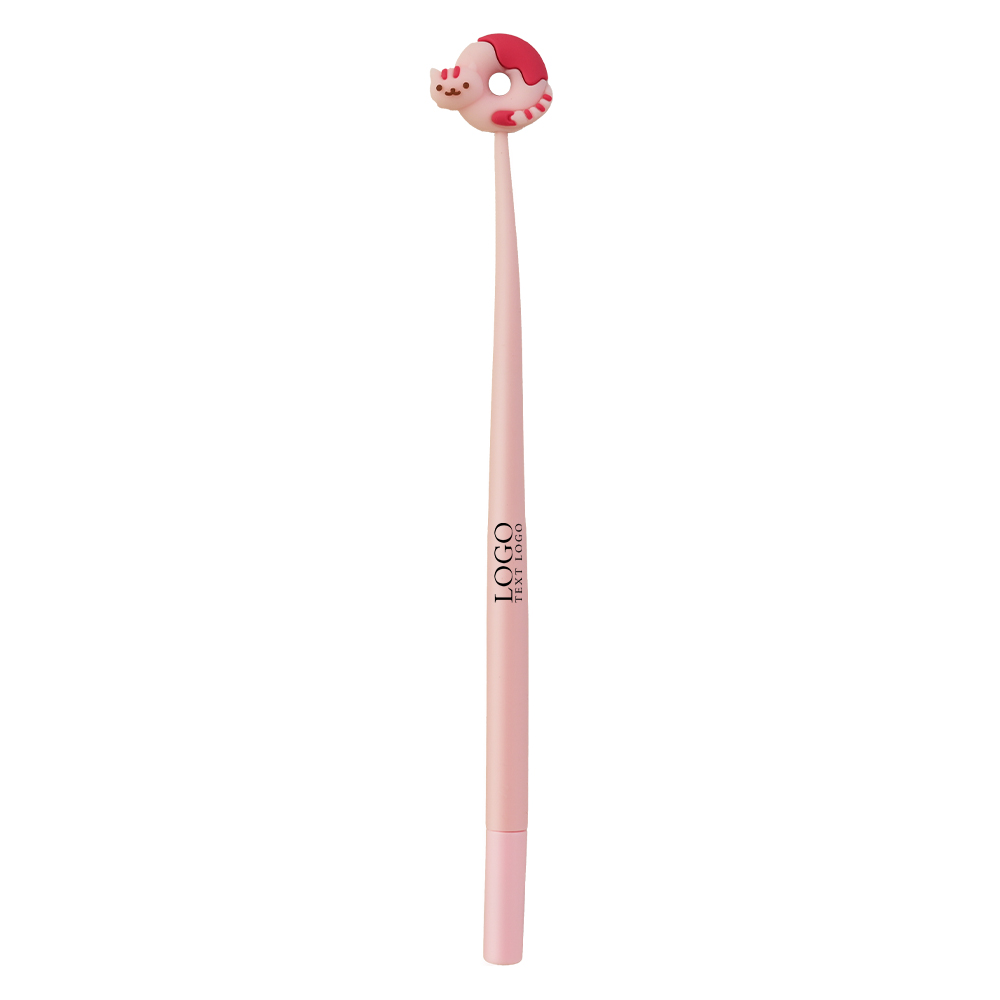 Custom Cat Donut Gel Pen with Name Pink with Logo