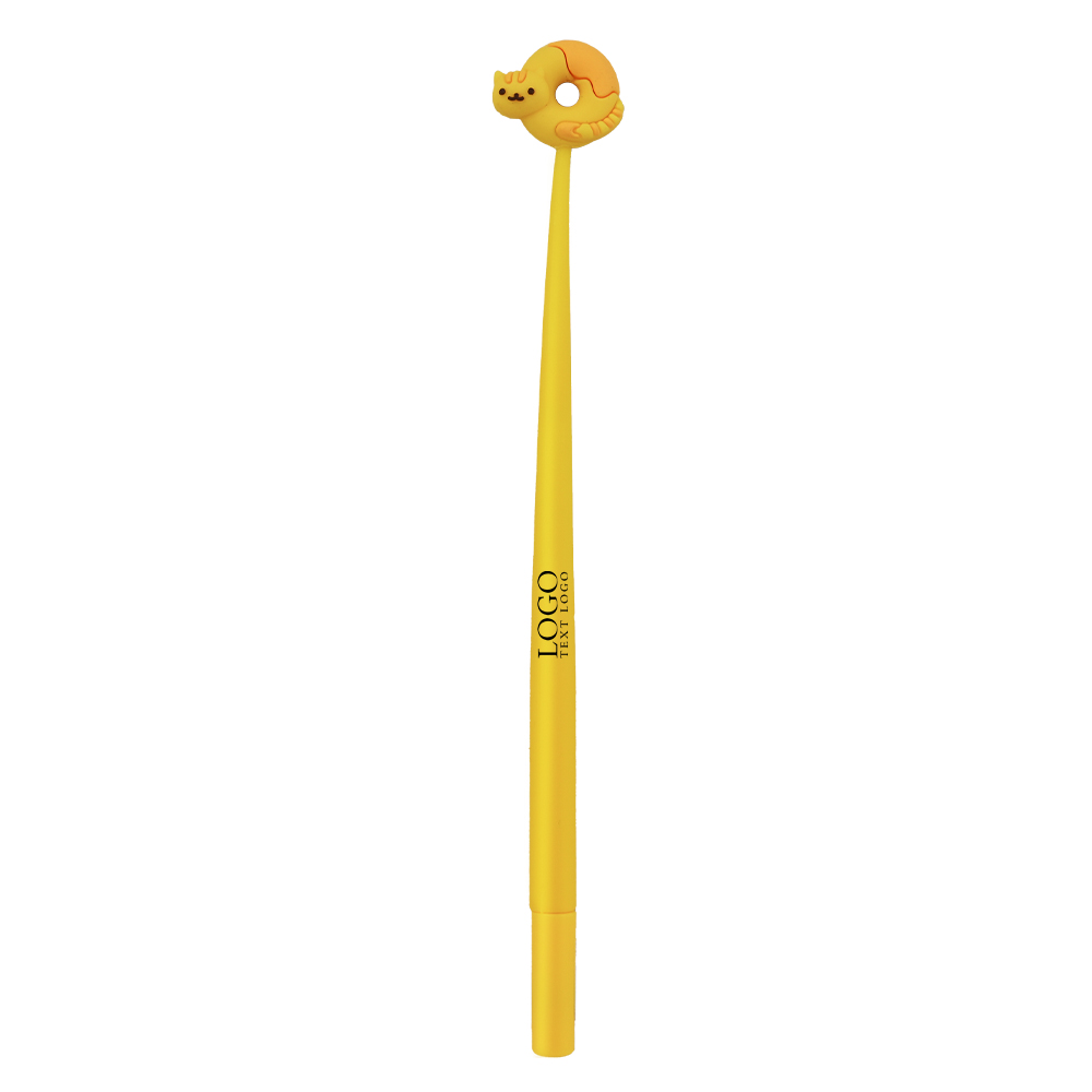Custom Cat Donut Gel Pen with Name Yellow with Logo