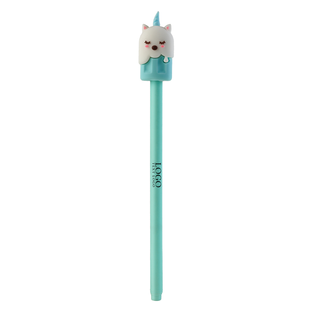 Stylos à encre gel personnalisés lisses verts avec logo
