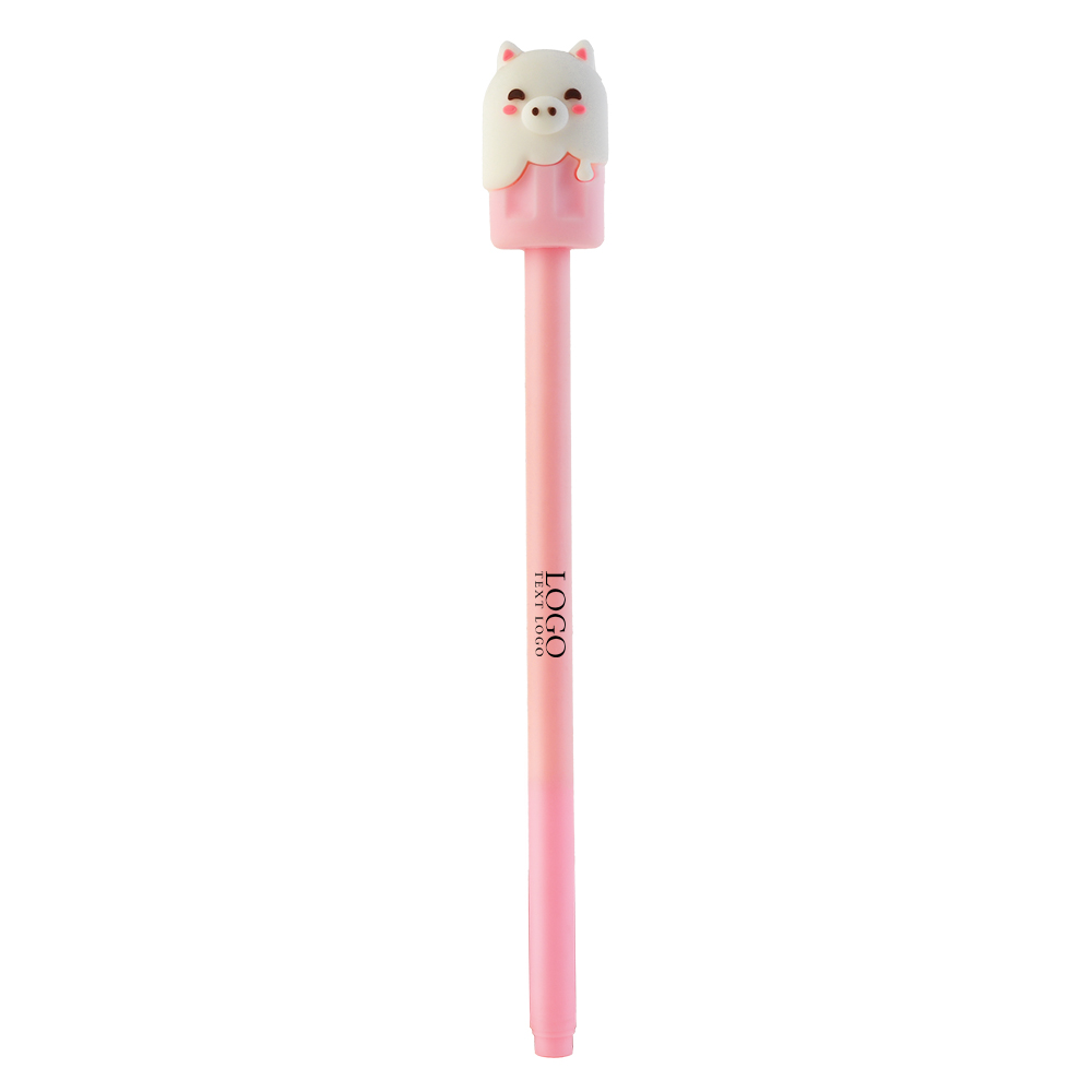Stylos à encre gel personnalisés lisses roses avec logo