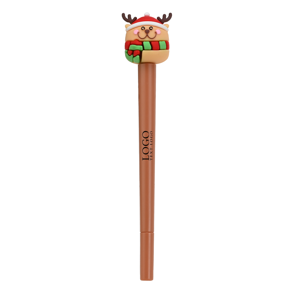 Promotional Christmas Atmosphere Gel Pen Brown with logo