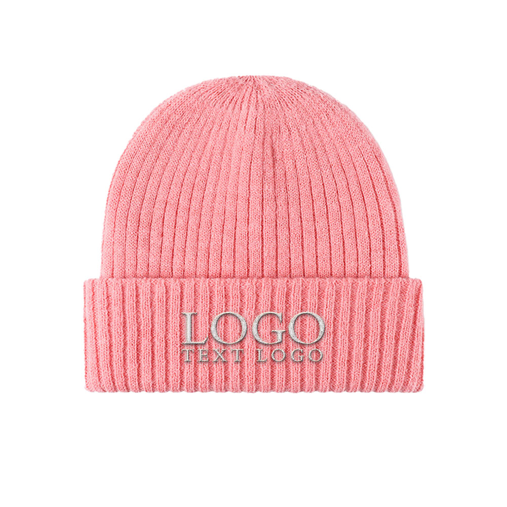 Winter Warmth Beanie Pink with Logo