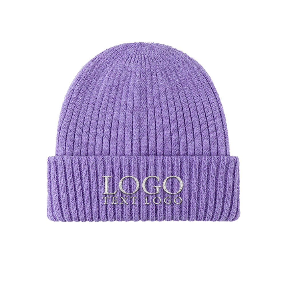 Winter Warmth Beanie Purple with Logo