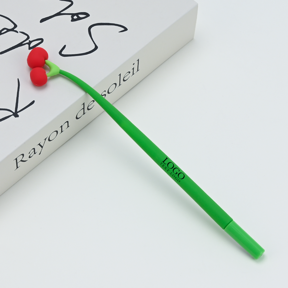 personalized Custom Green Pen Barrel with Red Cherry Pen Green