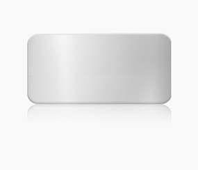 1.5" x 3" Rectangle Metal Name Tag - Silver