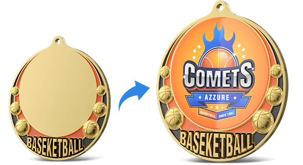 3D Basketball Medal