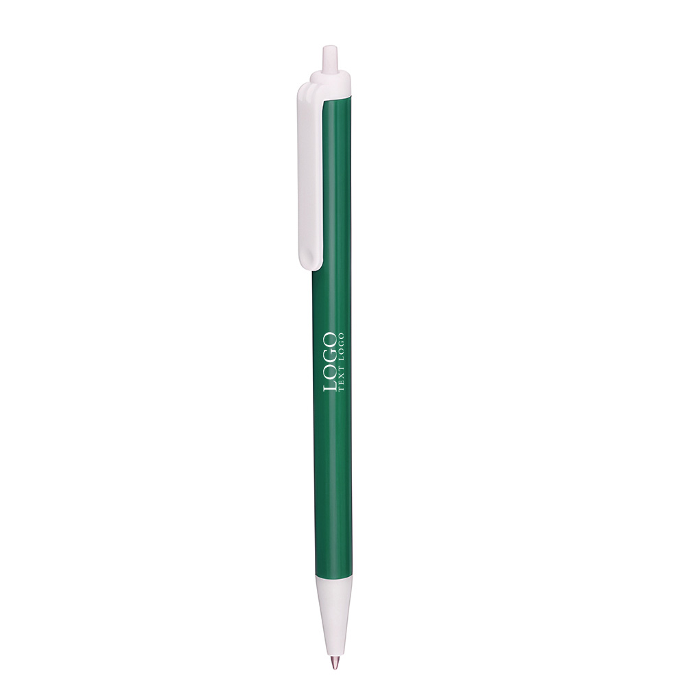 Advantage Retractable Pen Green With Logo